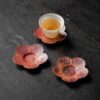 882 (5) Vintage Style Handmade Copper Flower Petal Tea Saucer