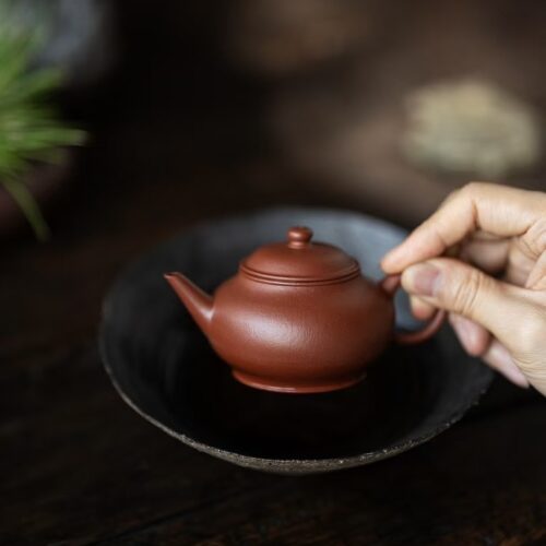 Fully Handmade Aged Zhuni Shui Ping 120ml Yixing Teapot1 Fully Handmade Aged Zhuni Shui Ping 120ml Yixing Teapot