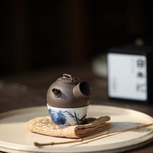 Half Handmade Zini Plum Kyusu 80ml Yixing Teapot1 Zini Plum Kyusu 80ml Yixing Teapot