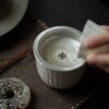 Handmade Ceramic Carved Pattern 150ml Tea Basin with Tin Cover6 Handmade Ceramic Carved Pattern 150ml Tea Basin with Tin Cover