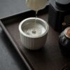 Handmade Ceramic Carved Pattern 150ml Tea Basin with Tin Cover7 Handmade Ceramic Carved Pattern 150ml Tea Basin with Tin Cover