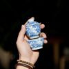 Handmade Hand-painted Qinghua Ceramic Mini 50-60ml Gaiwan Set Ship In 30 Days