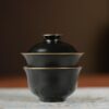 Handmade Mini Ceramic Black Gold 60ml Gaiwan Set2 Handmade Mini Ceramic Black Gold 60ml Gaiwan Set