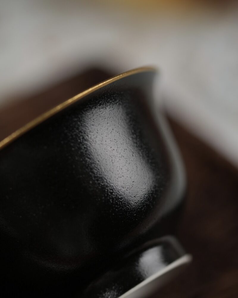 Handmade Mini Ceramic Black Gold 60ml Gaiwan Set8 Handmade Mini Ceramic Black Gold 60ml Gaiwan Set