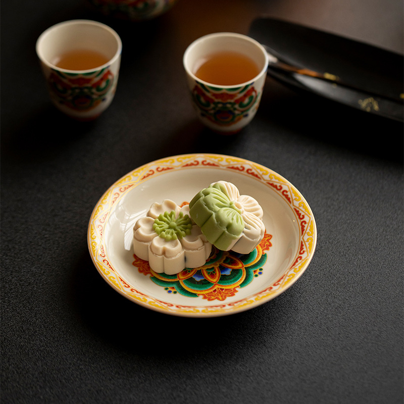 主图-05 Elegant Ceramic Thangka Pattern 120ml Gaiwan