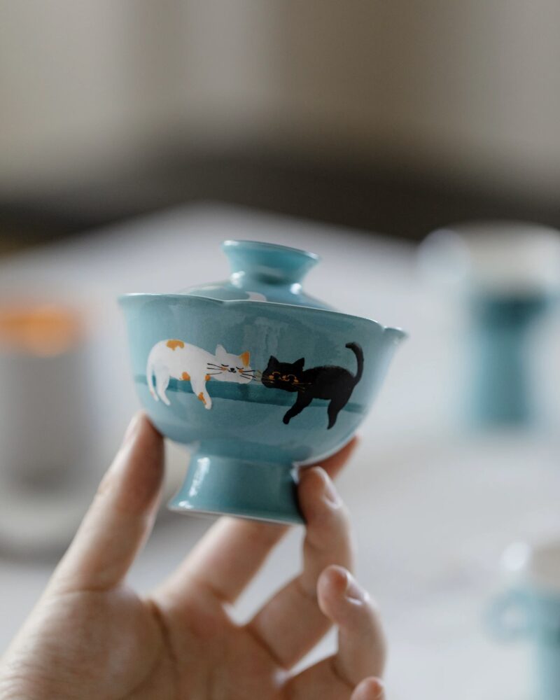 Creative Design Ceramic Dreamy Kitty 120ml Gaiwan