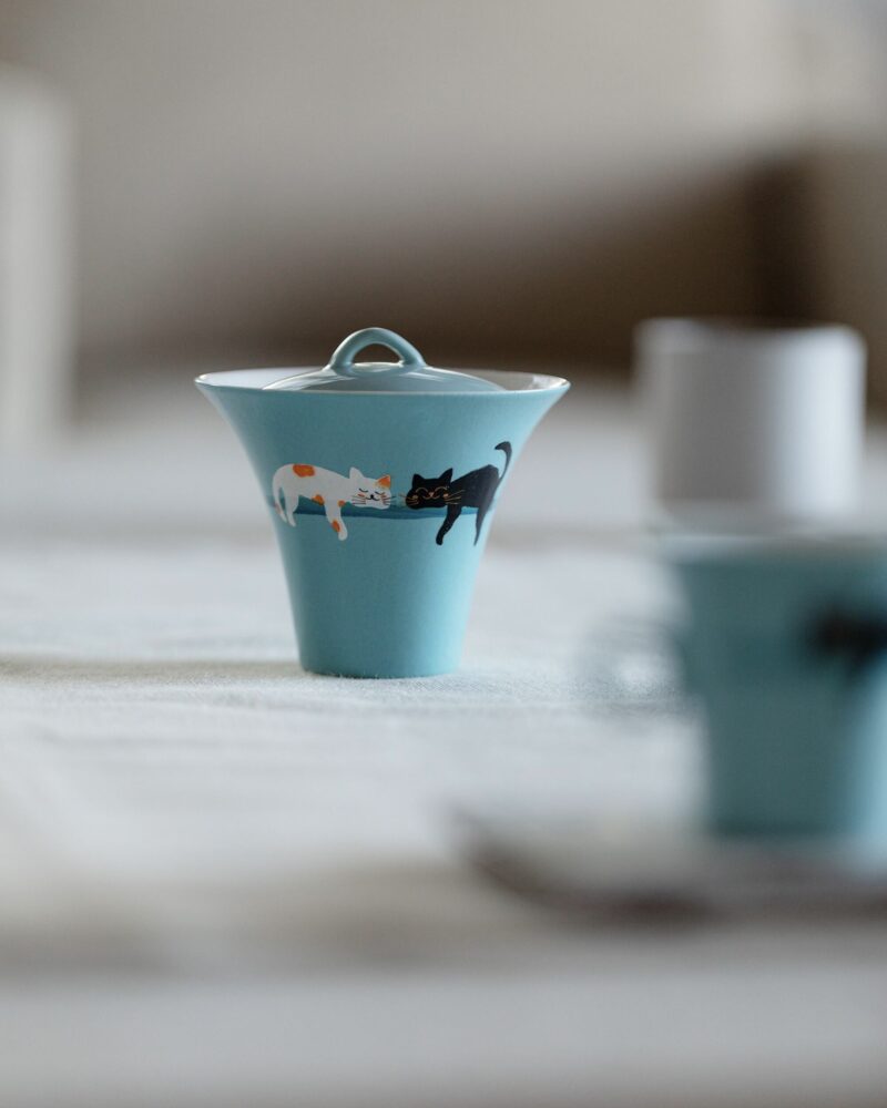 Creative Design Ceramic Dreamy Kitty 120ml Gaiwan