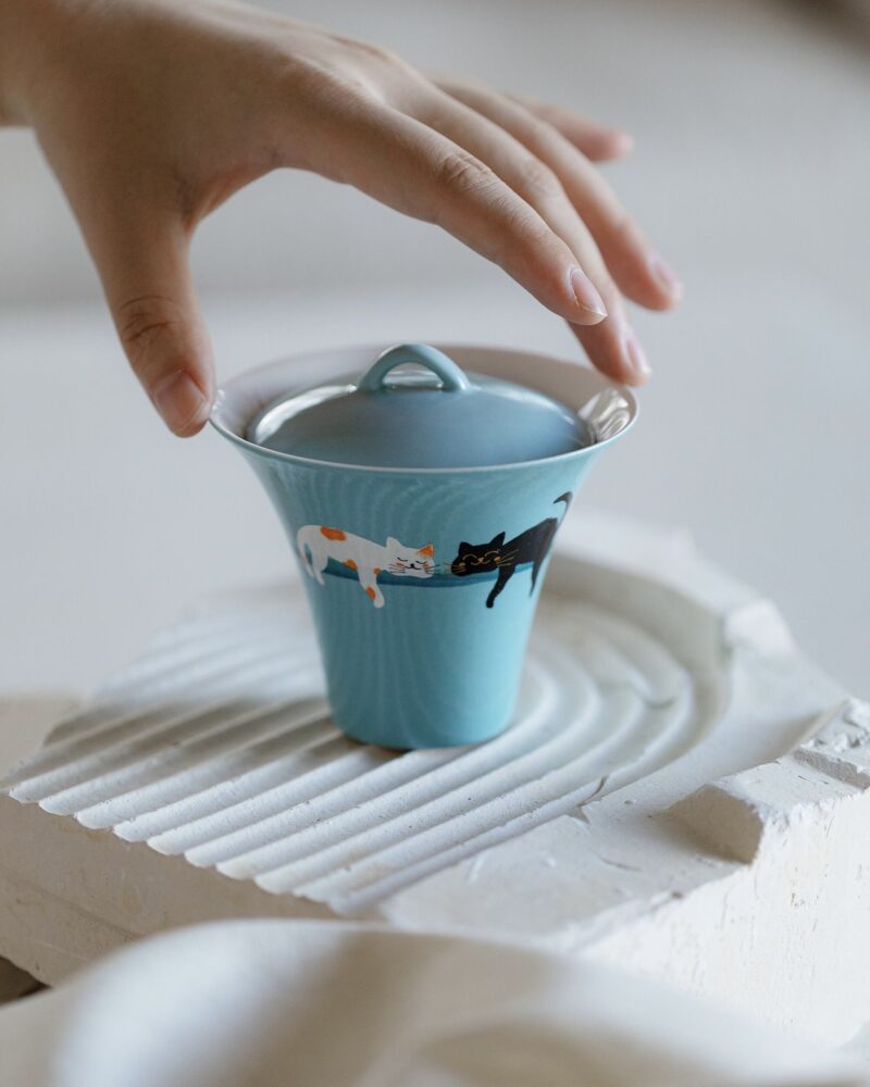 Creative Design Ceramic Dreamy Kitty 120ml Gaiwan