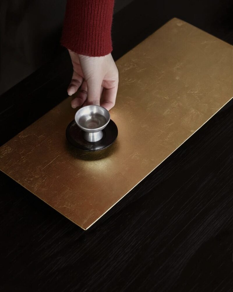Handmade Traditional Lacquer Wood Golden Leaf Tea Tray3 Handmade Traditional Lacquer Wood Golden Leaf Tea Tray