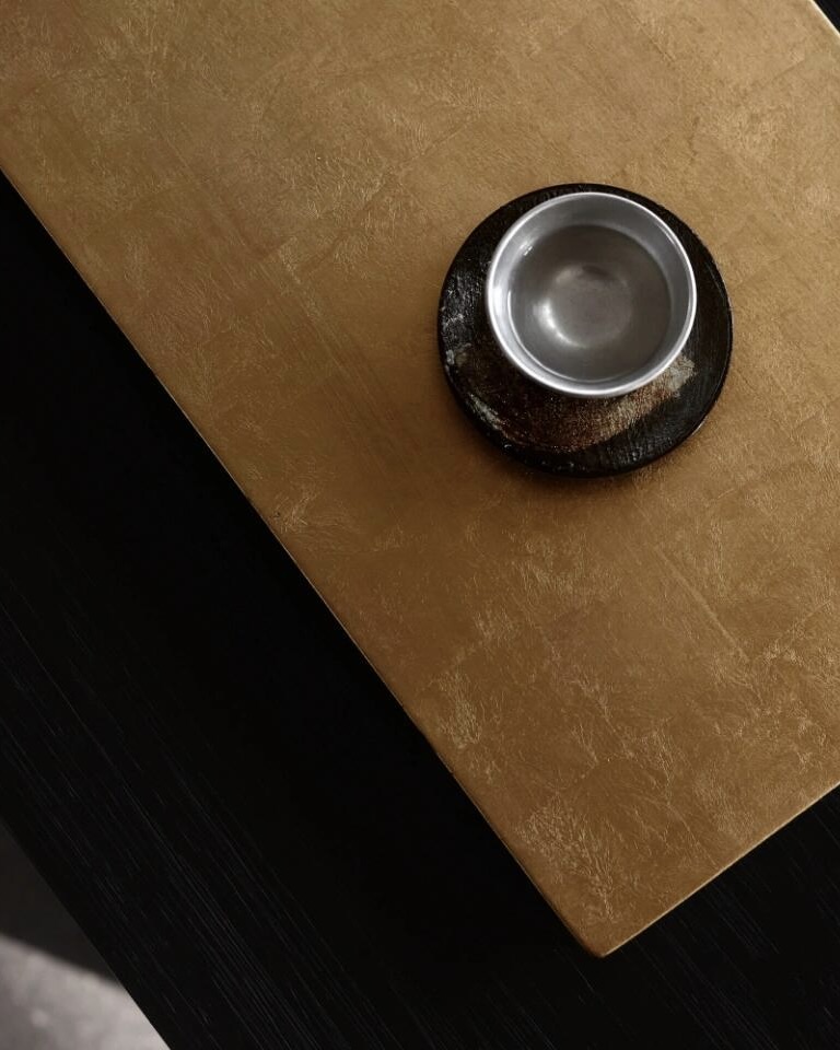 Handmade Traditional Lacquer Wood Golden Leaf Tea Tray4 Handmade Traditional Lacquer Wood Golden Leaf Tea Tray