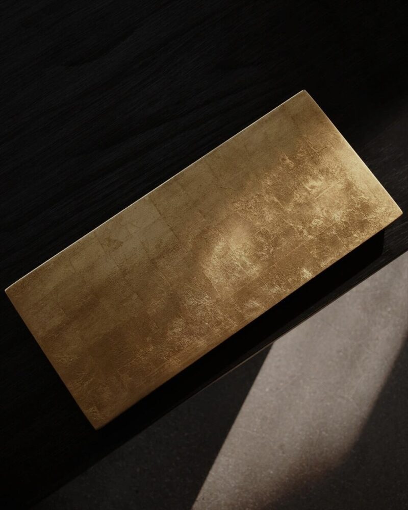 Handmade Traditional Lacquer Wood Golden Leaf Tea Tray6 Handmade Traditional Lacquer Wood Golden Leaf Tea Tray