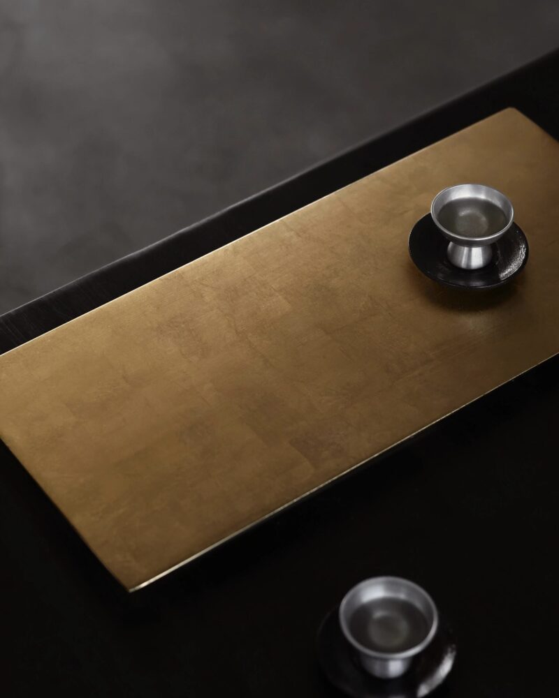 Handmade Traditional Lacquer Wood Golden Leaf Tea Tray9 Handmade Traditional Lacquer Wood Golden Leaf Tea Tray