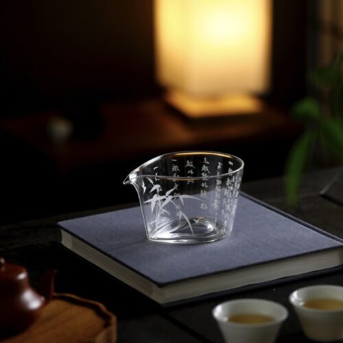 Anti-Scald Glass Bamboo Poem 230ml Fair Cup Gong Dao Bei