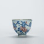 Hand-painted Qinghua Ceramic Watermelon Pattern 30ml Chicken Heart Tea Cup