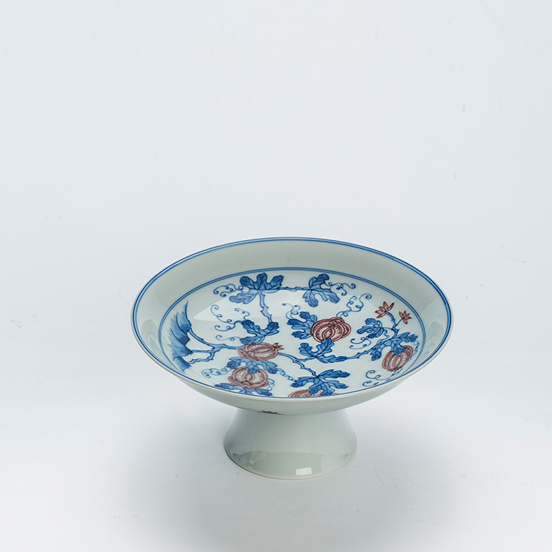 914 (15) Hand-painted Qinghua Ceramic Watermelon Pattern 140ml Gaiwan