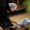 914 (17) Hand-painted Qinghua Ceramic Watermelon Pattern 140ml Gaiwan
