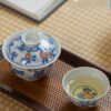 914 (8) Hand-painted Qinghua Ceramic Watermelon Pattern 140ml Gaiwan