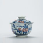 Hand-painted Qinghua Ceramic Watermelon Pattern 140ml Gaiwan