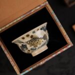 Gold Painting Qinghua Hand-painted Ceramic Fish and Algae 120ml Host Tea Cup