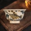 Gold Painting Qinghua Hand-painted Ceramic Fish and Algae 120ml Host Tea Cup