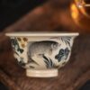 Gold Painting Qinghua Hand-painted Ceramic Fish and Algae 120ml Host Tea Cup