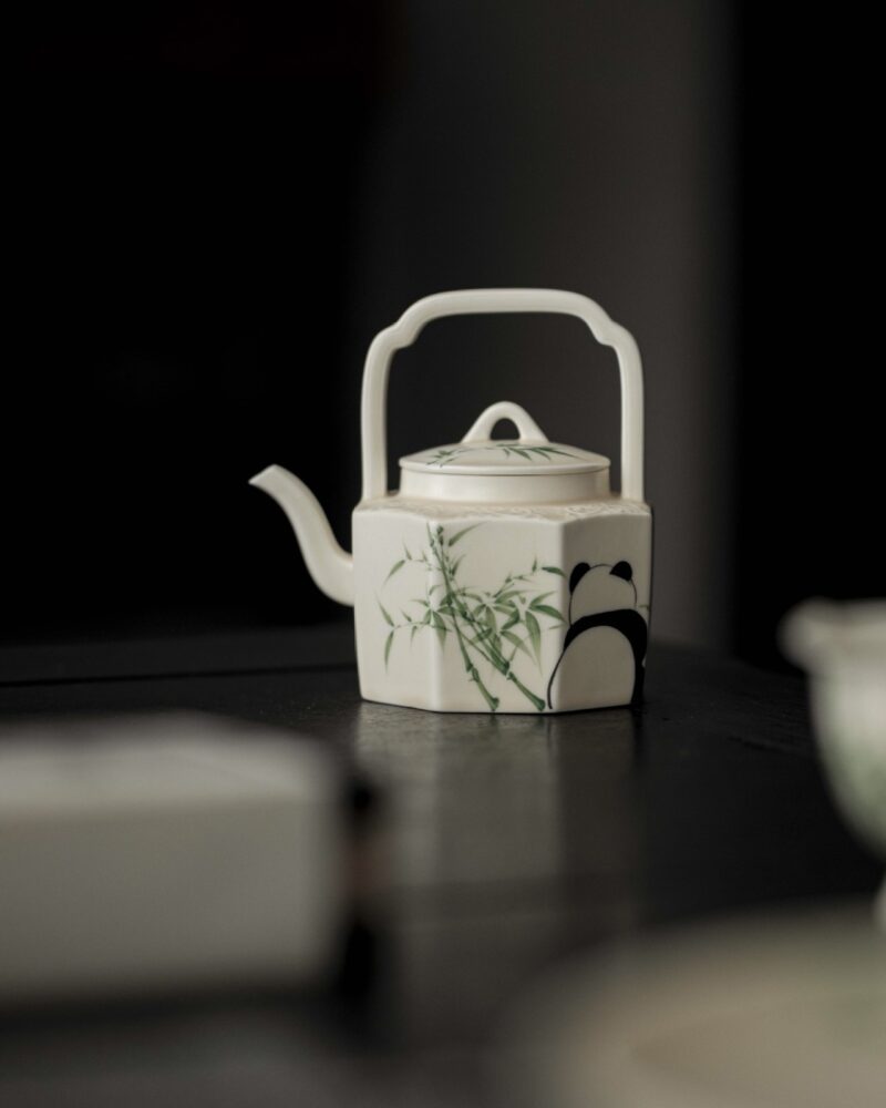 Hand-painted Ceramic Panda & Bamboo 180ml Chinese Teapot4 Hand-painted Ceramic Panda & Bamboo 180ml Chinese Teapot