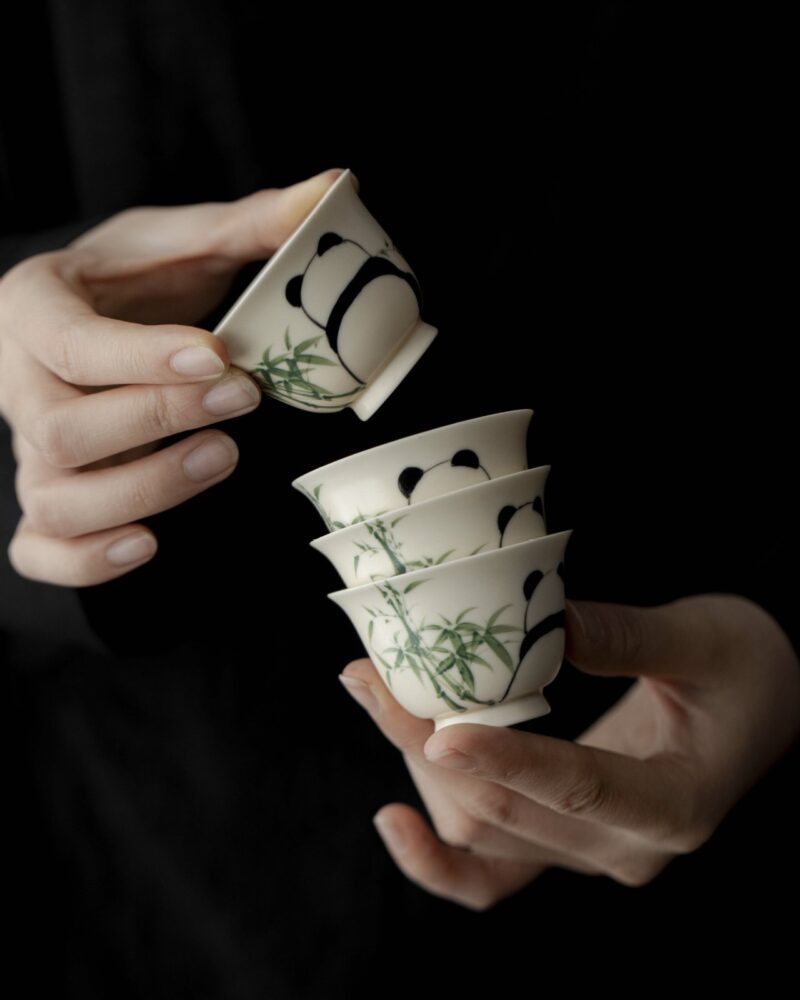 Hand-painted Ceramic Panda & Bamboo 180ml Chinese Teapot5 Hand-painted Ceramic Panda & Bamboo 180ml Chinese Teapot