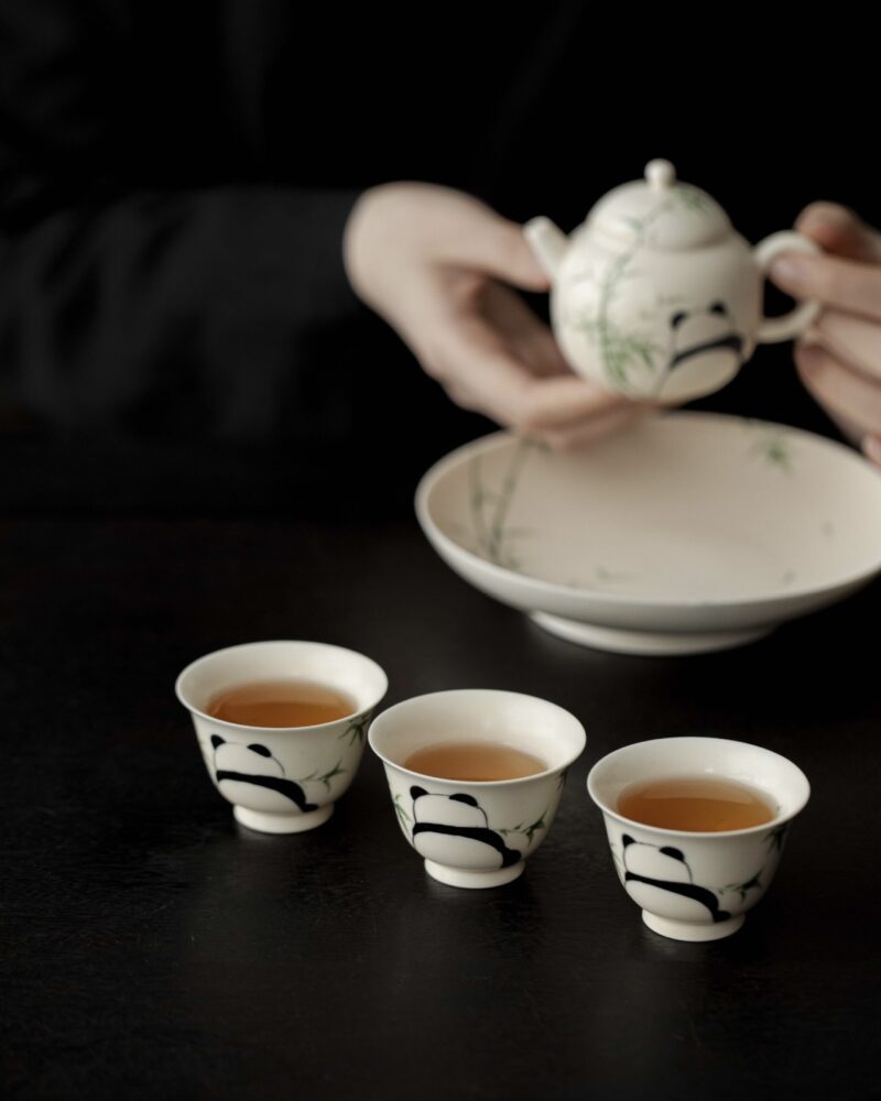 Hand-painted Ceramic Panda & Bamboo 180ml Chinese Teapot6 Hand-painted Ceramic Panda & Bamboo 180ml Chinese Teapot