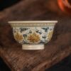 Hand-painted Underglaze Golden Ceramic Twined Lotus 80ml Host Tea Cup
