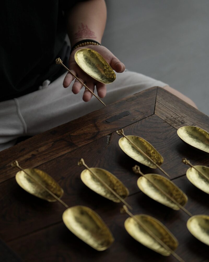 Handmade Hammered Texture Brass ChaZe Set10 Handmade Hammered Texture Brass ChaZe Set