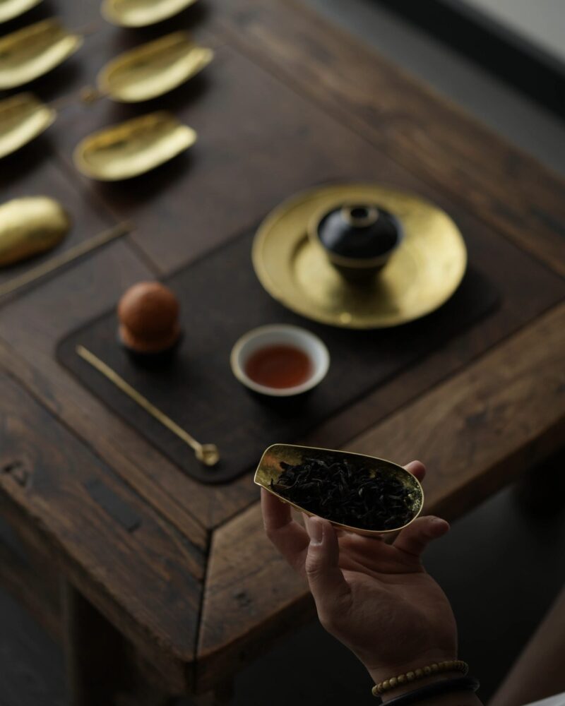 Handmade Hammered Texture Brass ChaZe Set4 Handmade Hammered Texture Brass ChaZe Set