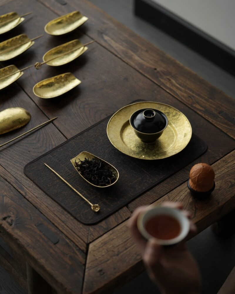 Handmade Hammered Texture Brass ChaZe Set8 Handmade Hammered Texture Brass ChaZe Set