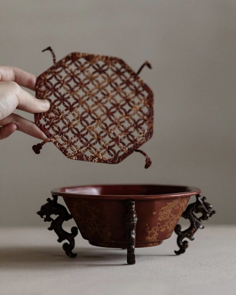 Vintage Style Handmade Copper Dragon Stand Tea Boat3 Vintage Style Handmade Copper Dragon Stand Tea Boat