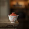 Chinese Red Ceramic Bamboo 150ml Gaiwan1 Chinese Red Ceramic Bamboo 150ml Gaiwan