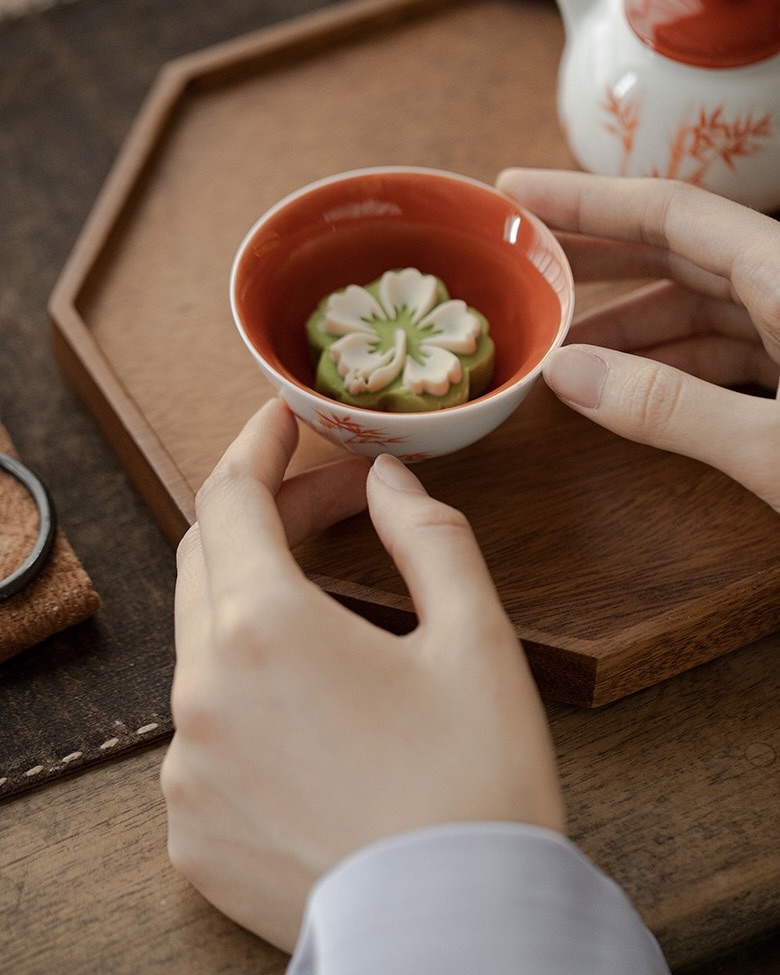 Chinese Red Ceramic Bamboo 150ml Gaiwan15 Chinese Red Ceramic Bamboo 150ml Gaiwan