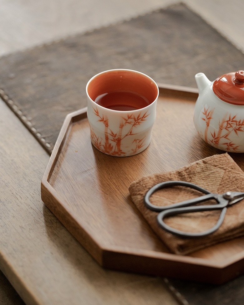 Chinese Red Ceramic Bamboo 150ml Gaiwan17 Chinese Red Ceramic Bamboo 150ml Gaiwan