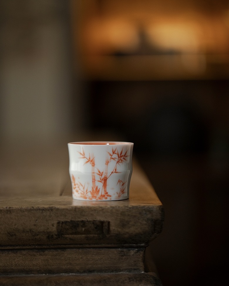 Chinese Red Ceramic Bamboo 150ml Gaiwan18 Chinese Red Ceramic Bamboo 150ml Gaiwan