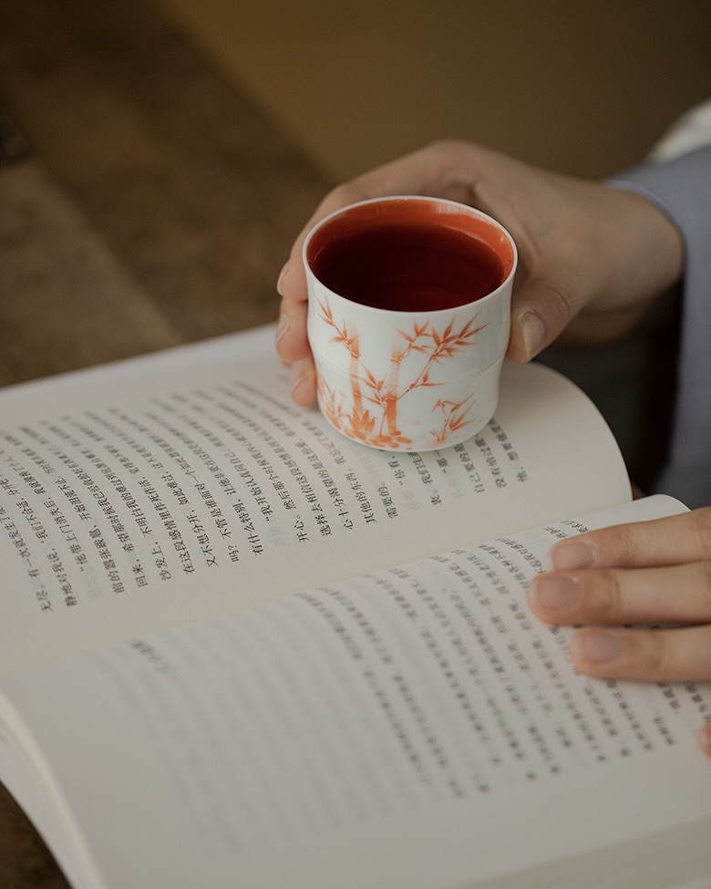 Chinese Red Ceramic Bamboo 150ml Gaiwan19 Chinese Red Ceramic Bamboo 150ml Gaiwan