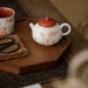 Chinese Red Ceramic Bamboo 150ml Gaiwan8 Chinese Red Ceramic Bamboo 150ml Gaiwan