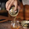 Hand-painted Qinghua Underglaze Golden Ceramic Twined Lotus 130ml Gaiwan2 Hand-painted Qinghua Underglaze Golden Ceramic Twined Lotus 130ml Gaiwan Set