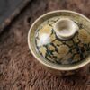 Hand-painted Qinghua Underglaze Golden Ceramic Twined Lotus 130ml Gaiwan8 Hand-painted Qinghua Underglaze Golden Ceramic Twined Lotus 130ml Gaiwan Set
