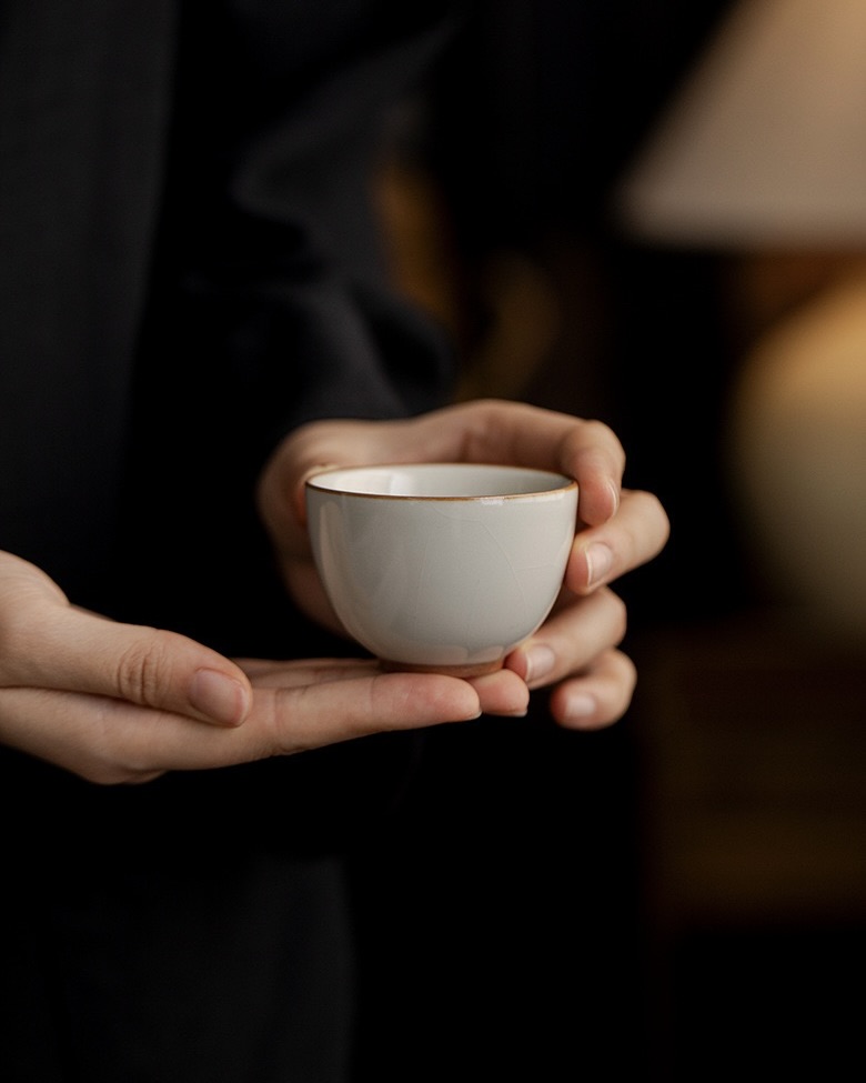 Ru Ware Ceramic Rice Yellow 120ml Gaiwan15 Vintage Style Ru Ware Ceramic Rice Yellow 120ml Gaiwan With Saucer