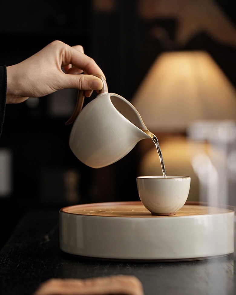 Ru Ware Ceramic Rice Yellow 120ml Gaiwan8 Vintage Style Ru Ware Ceramic Rice Yellow 120ml Gaiwan With Saucer