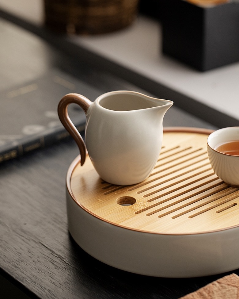 Ru Ware Ceramic Rice Yellow 120ml Gaiwan9 Vintage Style Ru Ware Ceramic Rice Yellow 120ml Gaiwan With Saucer