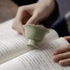 Spring Green Ceramic Willow and Swallow 100ml Gaiwan17 Spring Green Ceramic Willow and Swallow 100ml Gaiwan