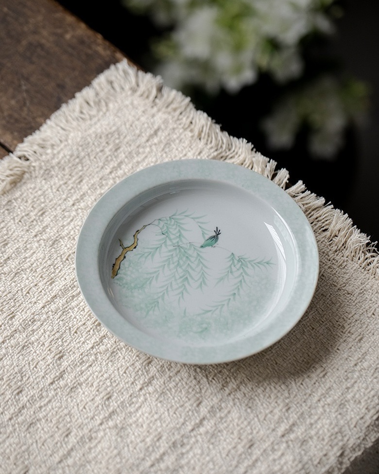Spring Green Ceramic Willow and Swallow 100ml Gaiwan23 Spring Green Ceramic Willow and Swallow 100ml Gaiwan
