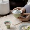Spring Green Ceramic Willow and Swallow 100ml Gaiwan3 Spring Green Ceramic Willow and Swallow 100ml Gaiwan