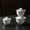 Tea Tasting Review White Porcelain Double Line 60/90/125ml Gaiwan