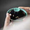 Black Glaze Ceramic Gold Flower 90ml Gaiwan