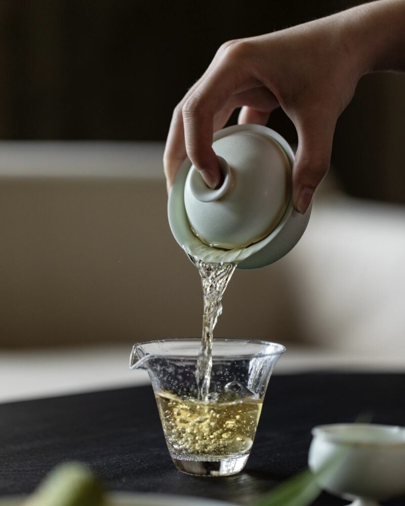 Celadon Gradient Glaze Ceramic 120ml Yuan Bao Gaiwan